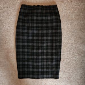 RW&Co. Black & Grey Plaid Pencil Skirt, Size 00